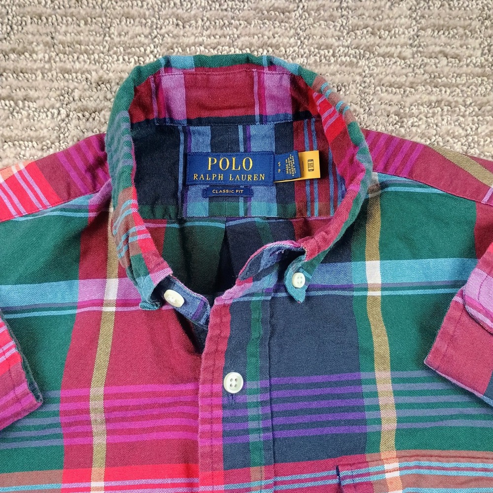 Polo Ralph Lauren ClassicFit Mens Small ButtonDown Oxford Shirt Multicolor Plaid